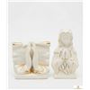 Image 1 : Ceramic Religious Prayer Figurines with Gold Accents
