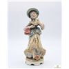Image 1 : Porcelain Figurine of Young Woman in Bonnet with Lace Trim