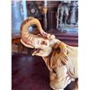 Image 4 : Carved Resin Elephant Figurine with Upturned Trunk