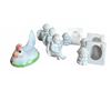 Image 1 : Porcelain Hen Dish, Angel Figurines, and Character Napkin Holders Set