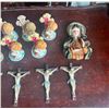 Image 2 : 10 Cherub Figurines, 7 Crucifix Plaques, 1 Madonna Figurine, Assorted Materials