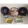 Image 1 : Asian Ceramic Tableware Including Teapot, Plates, Trays, and Dishes