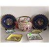 Image 2 : Asian Ceramic Tableware Including Teapot, Plates, Trays, and Dishes