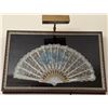 Image 1 : Framed Decorative Lace Hand Fan With Painted Scene, Shadowbox Display