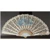 Image 3 : Framed Decorative Lace Hand Fan With Painted Scene, Shadowbox Display