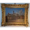 Image 1 : Framed Oil Painting of European Cityscape with Ornate Gilt Frame