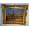 Image 3 : Framed Oil Painting of European Cityscape with Ornate Gilt Frame
