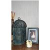 Image 3 : Home Decor Lot: Vase, Decorative Plate, Mini Birdcage Candle Oil Warmer and Mixed Objects