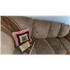 Image 4 : Beige Microfabric Sectional Sofa with Attached Chaise Lounge