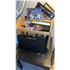 Image 4 : Two Oscillating Fans, Two Floor Lamps, Magazine Rack, Side Table, and Assorted Books