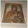 Image 3 : Framed Textile Artwork Depicting Cleric with Handphone Detail