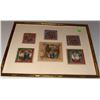 Image 1 : Framed Collection of Illuminated Manuscript Miniatures, Five Pieces Under Glass