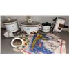Image 1 : Slow Cookers, Ceramic Bunny, Planter, Linens, and Kitchenware Lot