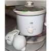 Image 2 : Slow Cookers, Ceramic Bunny, Planter, Linens, and Kitchenware Lot