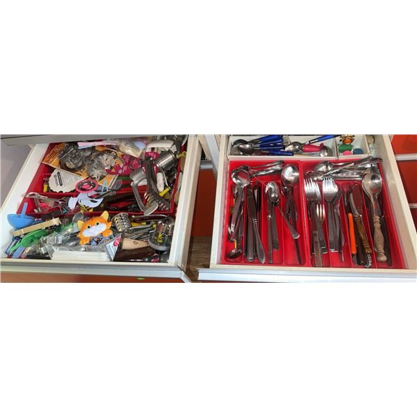 Stainless Steel Flatware and Mixed Kitchen Utensil Lot