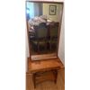 Image 2 : Pine Wood Vanity Table with Rectangular Mirror and Heart Cutout Detail