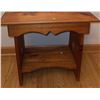 Image 4 : Pine Wood Vanity Table with Rectangular Mirror and Heart Cutout Detail