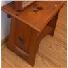 Image 6 : Pine Wood Vanity Table with Rectangular Mirror and Heart Cutout Detail
