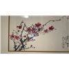 Image 3 : Framed Chinese Watercolour Plum Blossom Painting with Calligraphy