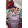 Image 1 : Craft Storage Bin with Yarn, Notions, Supplies and Purple Carry-on Suitcase