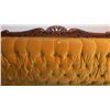 Image 2 : Carved Wood Frame Sofa with Tufted Gold Velvet Upholstery