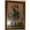 Image 3 : Three Framed Needlepoint Pictures: Horses, Figure in Green Coat, Floral Motif