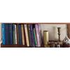 Image 4 : Books Two Wooden Shelves Plus Decorative Items Including Bird Figurine