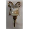 Image 2 : Wall Hooks: Brass Bow Sconce with Glass Holder and Square Botanical Resin Plaque