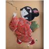 Image 2 : Framed Japanese Doll Art With Fabric Kimono and Hand-Painted Background