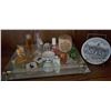 Image 1 : Mini Perfume Bottles, Decorative Items, Plate and Glass Tray Lot