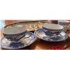 Image 2 : Asian Porcelain Teacup Sets, Tray, and Ornate Serving Utensils