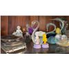 Image 2 : Glass Swans, Decorative Figurines, Pitcher, Assorted Glassware and Porcelain