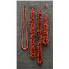 Image 1 : THREE CORAL NECKLACES AND ONE BEAD NECKLACE