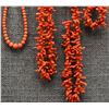 Image 2 : THREE CORAL NECKLACES AND ONE BEAD NECKLACE