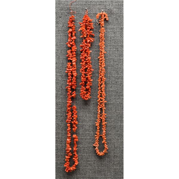 THREE CORAL NECKLACES