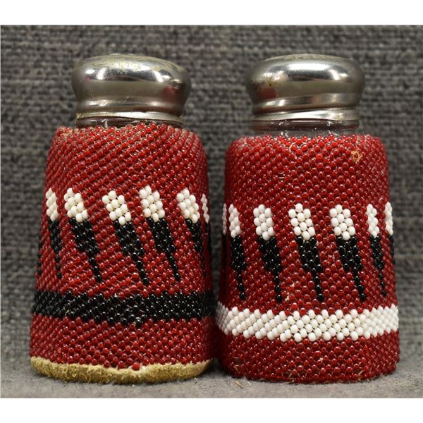 NAVAJO BEADED SALT AND PEPPER SHAKERS