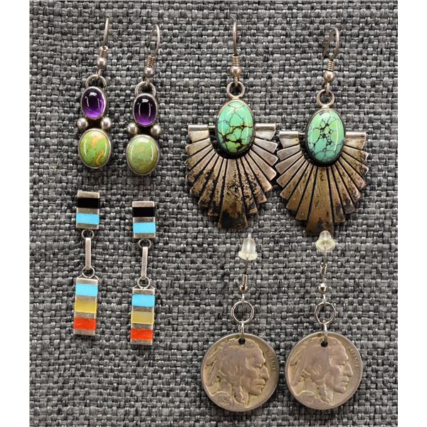NAVAJO AND ZUNI EARRINGS