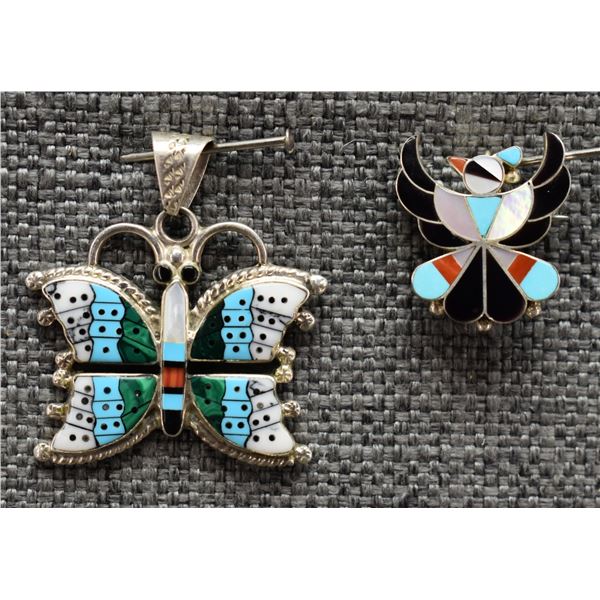 NAVAJO AND ZUNI PENDANTS