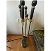 Image 2 : Brass and Green Marble Fireplace Tool Set
