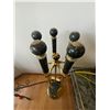 Image 4 : Brass and Green Marble Fireplace Tool Set