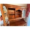 Image 2 : Wood Hutch With Leaded Glass Doors