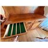Image 3 : Wood Hutch With Leaded Glass Doors