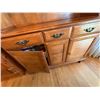 Image 4 : Wood Hutch With Leaded Glass Doors