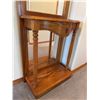 Image 2 : Oak Hall Tree With Mirror and Storage Drawer