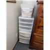 Image 1 : Stacked Plastic Storage Drawers and Bin
