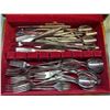 Image 2 : Stainless Rose Flatware Set and Silver Rim Glasses