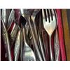 Image 3 : Stainless Rose Flatware Set and Silver Rim Glasses