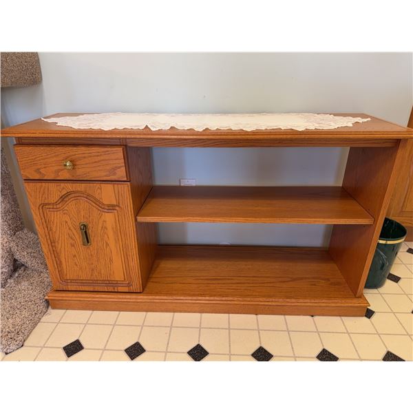 Oak TV Stand or Display Cabinet With Shelves