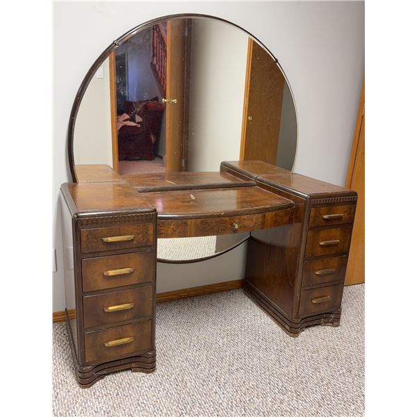 Art Deco Vanity with Mirror and Drawers