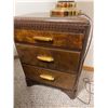 Image 2 : Wood Nightstand With Brass Table Lamp